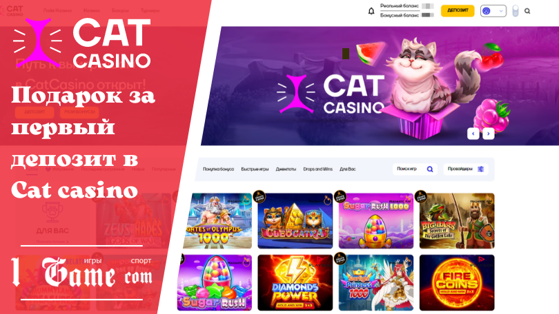 Подарок за первый депозит в Cat casino